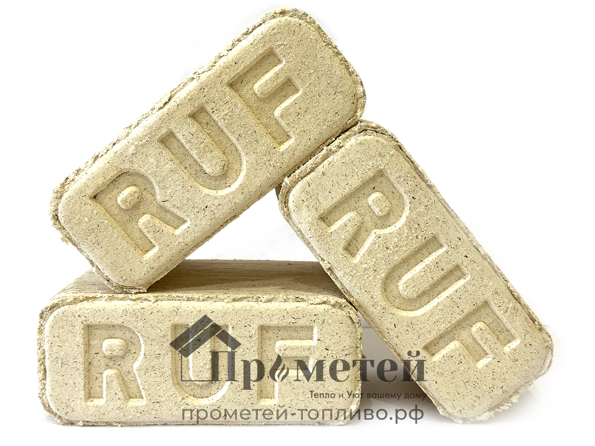 Древесный брикет «Ruf» береза пыль, сорт 2